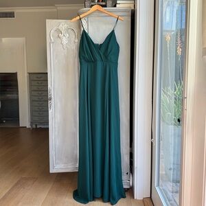 Birdy Grey Emerald Chiffon Wrap Maxi Dress Large Pockets Bridesmaid